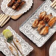 100pcs White Paper Lace Doilies, Disposable Paper Placemats, Decorative Disposable Placemats, Bulk, Suitable For Desserts, Fried Foods, Wedding Tableware Decor, Cake Packaging - Round/Oval/Rectangular/Heart Shaped - White - View 9