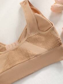 3 Packs Breathable Mesh Sports Bra | Plus Size, Front Closure & Wireless Comfortable Bra - Multicolor - View 7