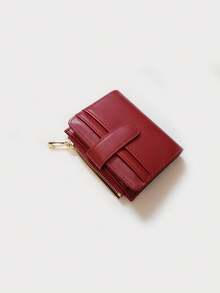 New Women's Short Foldable Soft Wallet, Multi-Slot Solid Color Coin Purse With Zipper Card Holder, Elegant - Pastel - View 6