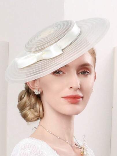 1 pieza Sombrero de copa vintage tipo fascinador con diadema para mujeres, sombrero de ala ancha de organza para bodas, cóctel, iglesia, fiesta del té, regalo para mujeres, tocado, sombreros pequeños, mini gorra, accesorios para el cabello, noche de gala, verano, playa