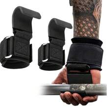 Weight Lifting Hooks (Pair), Heavy Duty Power Wrist Straps Hand Grip Support For Deadlifts, Pull Ups, Shrugs - Gym Gloves For Men And Women