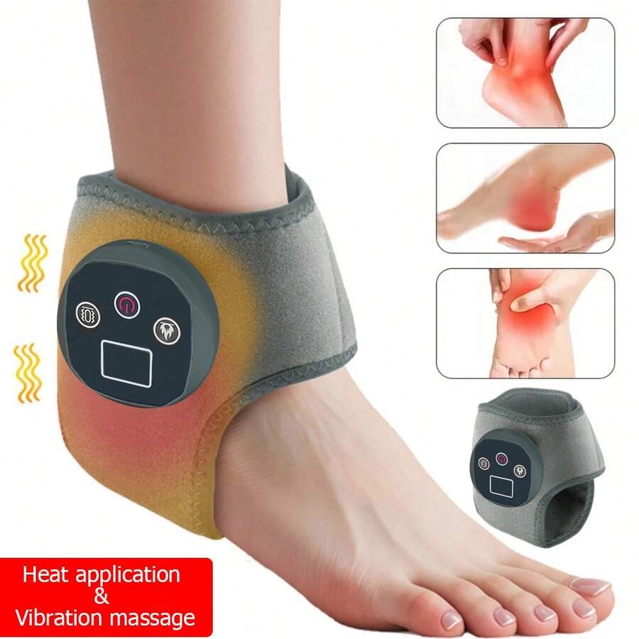 Portable Heating Massage Foot Pad, Ankle Joint Protection Heating Pad, Wireless Charging Ankle Massager, Ankle Heating Wrap With Thermal Function, Shoe-Wearing Foot Warmer, For Foot Bottom Heating, Portable Massage Tool, Winter Foot Warmer, Personal Foot Care Tool For Home Use - Multicolor - View 1