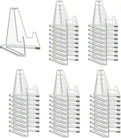 Pairswind 50 Packs Card Display Stand, 2.2 Inch Acrylic Easel Mini Card Stand For Sports Graded Trading Baseball Football Card