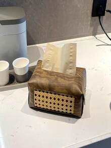2 件装藤编纸巾盒套，长方形，手工编织，带磁铁，适用于台面、床头柜、办公室，打造时尚现代农舍风格装饰。天然耐用编织，质朴而精致的纹理，轻巧设计，易于保养，防滑底座，无缝设计，适用于客厅、卧室、厨房和工作空间收纳整理。精湛工艺，多功能家居装饰升级之选。 - 彩色 - 查看 7