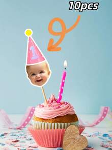 10/25/50/100/150 piezas Decoraciones personalizadas para tartas - Palillos para cupcakes con fotos personalizadas, decoraciones para cupcakes con diferentes fotos personalizadas, decoraciones para tartas de cumpleaños, sombreros de fiesta, decoraciones para cupcakes, fáciles de colocar en tartas - Adecuado para cumpleaños, baby shower, reuniones familiares, tartas festivas - Excelente para el hogar, entusiastas de fiestas DIY, organizadores de eventos - Decoraciones para tartas, decoraciones personalizadas para tartas festivas, adornos para postres, artículos de fiesta. ,Para la familia - Adorno para pastel (multicolor) - Ver 13