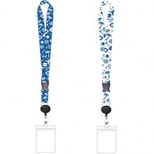 2pcs Detachable Cruise Lanyard, Cute Cruise Lanyard With Retractable Badge Reel And ID Badge Holder - Multicolor - View 1