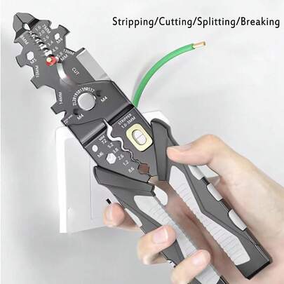Pelacables, herramienta para crimpar cables aislados, cortador de cinta, la mejor herramienta para electricistas profesionales para pelar, cortar y crimpar.