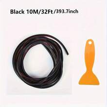 32.8-Foot And 16-Foot Car Door Edge Rubber Scratch-Resistant Protective Film - Self-Adhesive PVC Strip For Car Decoration, Side Door Trim, Easy To Install, Waterproof, Scratch-Resistant, Protective Strip | Car Accessories | PVC Rubber Strip, Car Accessories, Car Door Protector - Multicolor - View 5