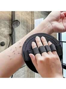 1-Piece Exfoliating Bath Towel, Skin-Friendly And Gentle, Yet Highly Effective In Removing Dirt! Pain-Free Bathing Accessory, Your Personal Bathing Care Assistant. Christmas Gift. - Black - View 2