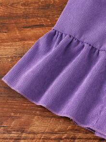 3 Stücke/Set Mädchen Langarm T-Shirt in Unifarbe, Strickjacke mit Blumenmuster und Hose, Frühling/Herbst