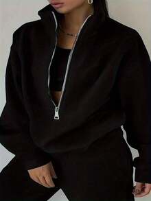 Women's Two-Piece Set Sweatshirt Fleece Sports Street Casual Fashion Outfit For Women