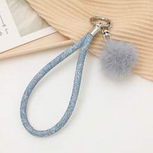 1pc Otter Fur Plush Pendant, Versatile Bag/Phone/Key Chain Accessory - Navy Blue - View 15