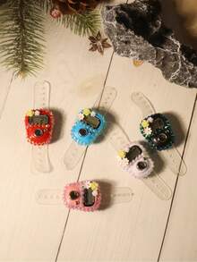 1 pieza/5 piezas/10 piezas Renovación de primavera | Contador de flores de dedo con rhinestones, de doble uso para contar mantras/ejercicios - Multicolor - Ver 12