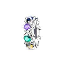 1 pieza Cadena de cuentas espaciadoras versátil clásica chapada en plata, encanto para pulsera, ideal para hacer joyas DIY, opción ideal como regalo de joyas para mujeres - Plateado - Ver 16
