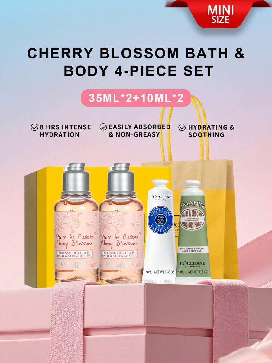 L'Occitane 2瓶35毫升沐浴露 + 2支10毫升樱花护手霜 - mini 35ml*2+10ml*2 - 查看 1
