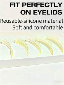10片/套，5种尺寸果冻睫毛提升贴 - 自粘硅胶C型卷翘贴，无需胶水即可提升睫毛，适合在家DIY睫毛烫发和沙龙美睫。 - 黃色 - 查看 3