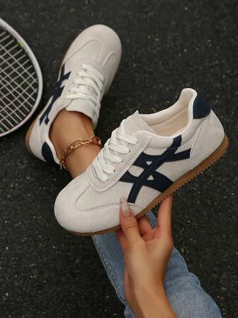 Zapatos deportivos casuales cómodos y versátiles para mujer, con suela blanda y cordones, zapatillas transpirables para estudiantes, zapatos tipo Gump