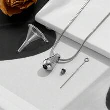 1pc Stainless Steel Star Pendant Necklace, Cremation Ashes Jewelry, Memorial Keepsake For Pet Or Human Ashes With Funnel Filling Accessory - Necklace - View 2