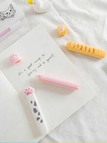 1/3 piezas Cinta correctora y cinta de pegamento con diseño de patita 2 en 1, herramientas correctoras blancas, cinta adhesiva doble cara en rollo, para diario, álbum, regalo de niños, oficina, escuela, vuelta al cole - Multicolor - Ver 8