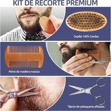 Kit Barba para Hombre, Kit Cuidado Barba Hombre Completo 8 en 1, con Aceite para Barba, Blsamo para Barba, Champ, Cepillo para Barba, Peine, Tijera, Maquinilla de Afeitar, Regalos Navidad para Hombres - Azul 8pcs con rodillo - Ver 5