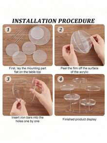 1 Piece 12-Tier Acrylic Vertical Mini Display Stand, 12 Round Acrylic Mini Disc Displays For Jewelry, Rings, Earrings, Mini Art, Mini Figurines, Cupcakes, Adjustable Vertical Display Set, Suitable For Stores, Galleries, Exhibitions And Home Use, Available In Transparent, Black, White