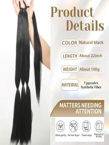 Long Braided Ponytail Hair Extensions 22Inch - 40 Inch Wraparound Extensions Ponytail Brown Black Natural Soft Synthetic Wigs For Women