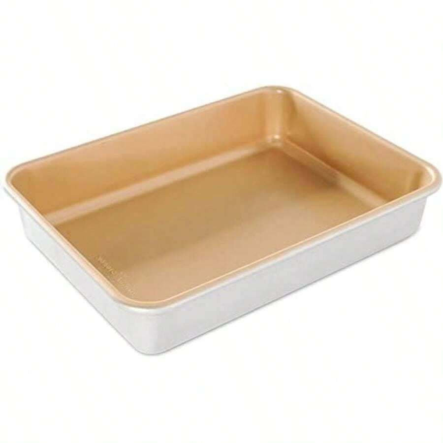 Nordic Ware Naturals Molde de aluminio para hornear con capa para tartas, color plateado(Rectángulo) - Multicolor - Ver 1