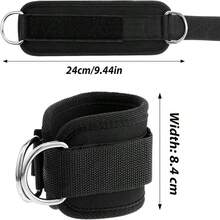Ankle Straps For Leg & Glute Training - Adjustable Foot Loops , Effective For Resistance Band & Gym Machine Workouts - Black - View 8