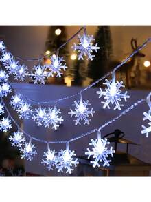 Snowflake String Lights - Hanging Snowflake Decor, Party Lights Suitable For Christmas Tree, Home Windows, Outdoor Garden, Holiday Home Decor, Festival Lighting, Christmas Decoration, Wedding Party - Multicolor - View 10