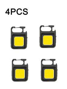 1pc/2pcs/4pcs Rechargeable Flashlight Keychain Light, Portable Outdoor Work Light, Lighting Keychain With Folding Stand, Bottle Opener And Base, Suitable For Camping, Hunting, Walking, Home Appliances, USB Powered, For Camping And Walking