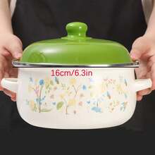 Zestaw 1/3 szt. wielofunkcyjnych naczyń emaliowanych o średnicy 16-20 cm, lekki i przenośny. Zawiera garnek do zupy, garnek do gulaszu i patelnię z powłoką nieprzywierającą. Łatwy w czyszczeniu. Nadaje się do kuchenek gazowych i indukcyjnych. Trwały. Niezbędny w kuchni domowej i restauracyjnej. Zestaw naczyń emaliowanych, niezbędny w kuchni, akcesoria kuchenne, dekoracje kuchenne, Walentynki, Ramadan, Eid Al-Fitr, wielkanocny pomocnik kuchenny. - Wielokolorowe - Zobacz 9