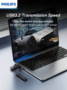 PHILIPS Efficient USB 3.2 Data Transfer Flash Drive, Provides Rapid Data Response To Optimize Your Workflow. Boasts A Minimalist Metallic Finish And A Space-Saving Compact Design, Delivering A Trustworthy Mobile Storage Solution. - Grey - View 5