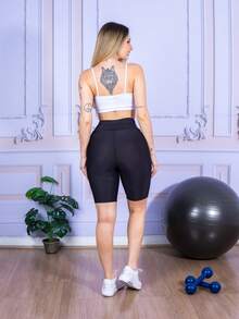 Women Sports Shorts - 黑色 - 查看 6
