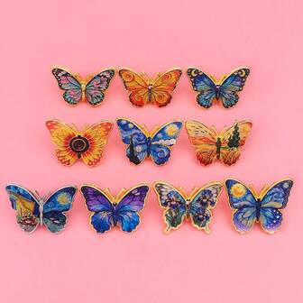 Artistic Butterfly Enamel Pin Lapel Pins Badges On Backpack Women's Brooch Clothes Gift Jewelry Fashion Accessories