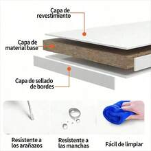 Archivador horizontal móvil de 3 cajones, archivador de oficina - Blanco - Ver 7