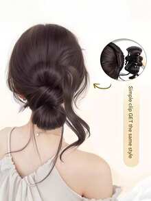 Y2K 女士高温纤维发髻盘发造型 - 牢固防滑发圈，适合所有浅米色调，多功能，休闲和正式场合皆宜，冬季发饰时尚爪夹优雅发夹休闲发爪美发发夹 - 彩色 - 查看 3