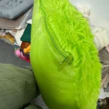 Solid Fuzzy Cushion Cover Without Filler - Mint Green - View 10