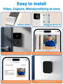 Table Lamp 智能无线可视门铃，具备夜视、双向语音、APP控制和移动侦测功能，安装简便，适用于家庭安防。