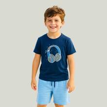 Kit 6 Peças De Conjunto Infantil Para Menino Adolescente De Verão Estampado Confortável - Multicolorido - Visão 7