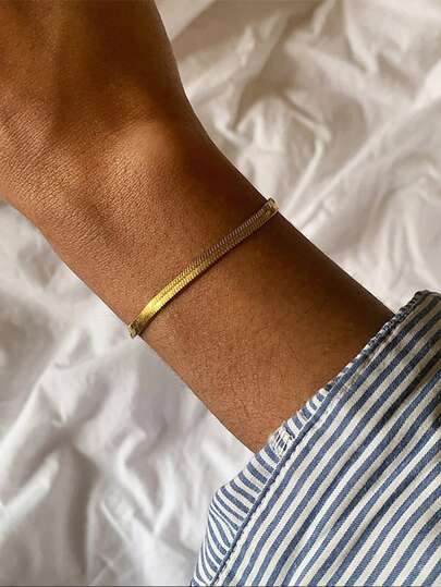 1pc Simple Flat Snake Bone Bracelet Ladies Jewelry For Women 925 Sterling Silver Elegant Chain Bracelet Fine Jewelry Gift For Sisters Friendship