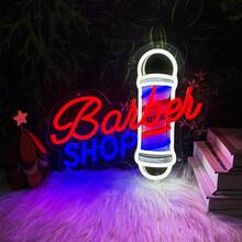 Barber Shop 10 Level Dimmablee LED Neon Decor Sign, Wall/Desktop Business Sign, For Indoor And Outdoor,Unique Decoration For Barber Shop,Gift For Friend/Shop/Stores/Room, 5V2A USB Powered - FY-TM-250186 - 查看 8
