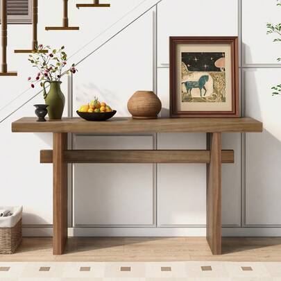 Black Console Table For Entryway Long Wood Sofa Table Narrow Farmhouse Entryway Table For Entrance, Hallway, Living Room