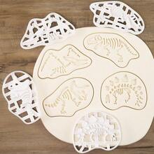 Jurassic Dinosaur Fossil Imprint Cutter Biscuit Cookie Mold Baking Tool Dinosaur Stamp Mold T-Rex Pteranodon Triceratops Fossil DIY Mold - White - View 6