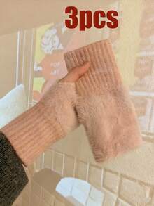 Găng tay len hở ngón kiểu Hàn Quốc, ấm áp cho mùa thu/đông, độc đáo và thời trang, cần thiết cho học sinh và người đi xe đạp, thiết kế hở ngón chắn gió. Găng tay được làm từ chất liệu lông cừu mềm mại và vải dệt kim, mang lại sự ấm áp và thoải mái. Màu sắc pastel ngọt ngào và tươi mát dễ dàng phối hợp với nhiều trang phục, khiến nó trở thành một món đồ thời trang không thể thiếu cho mùa thu/đông. - Nhiều màu - Xem 13