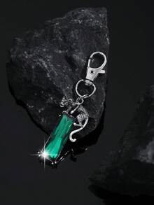 1pc Fashionable Retro European & American Cheetah Animal Keychain Pendant, Suitable For Men's Car Keys, Bags, Decoration And Gifts - Multicolor - View 8