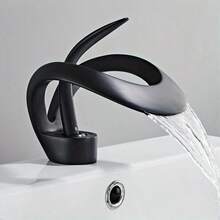 Beautiful And Functions Single Handle Bathroom Sink Faucet, Waterfall Curved Shape Design Single Hole Lavatory Faucet Basin Mixer Tap - Multicolor - View 3