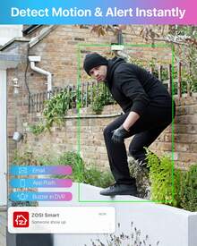 ZOSI H.265+ 5MP Lite 4 Channel Hybrid 4-In-1 DVR Surveillance Recorder, Support Analog/AHD/TVI/CVI 720P/1080P Security Camera, Motion Detection, Remote Access, Alert Push - Black - View 3