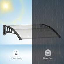 Outsunny Front Door Awning, Patio Cover, Polycarbonate Countertop Awning, Clear, 75x100cm On Site - 1 - View 6