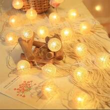 1pc 1.5/3m 10/20LED Warm White Spherical String LED Warm White Spherical Fairy Light Is Suitable For Bedroom Party And Wedding Decoration, Perfectly Matching Warm Atmosphere And Holiday Lighting - Warm White - View 9