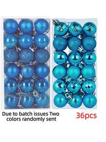 36pcs 3cm-4cm Christmas Ornament Balls - Assorted Shapes, Christmas Tree Decorations Set; Note: This Is A Handicraft Product, There May Be Minor Stains, Dust, Printing Marks And Glue Overflow. Small Scratches Are Normal And Do Not Affect The Appearance And Usability. - Multicolor - View 16